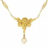 Collier Art Nouveau maille filigrane or jaune perles fines