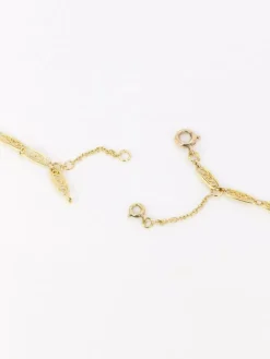 Collier Art Nouveau maille filigrane or jaune perles fines