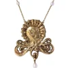 Collier Art nouveau motif femme et Perles