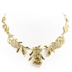Collier Art nouveau Or jaune Perle
