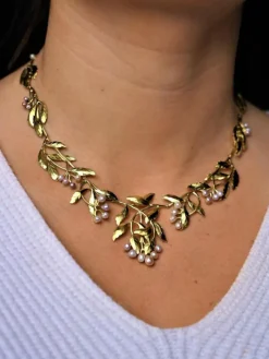 Collier Art nouveau Or jaune Perle
