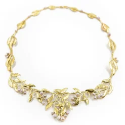 Collier Art nouveau Or jaune Perle