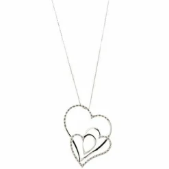 Collier avec coeurs et diamants
