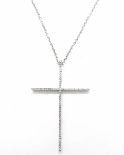 collier avec croix et diamants