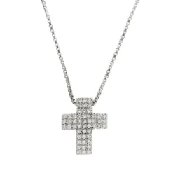 Collier avec croix et diamants