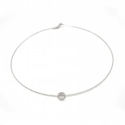 Collier avec diamant solitaire de 0,12 ct
