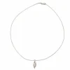 collier avec pendentif 3 diamants 0.27ct en or blanc 18k 8.5gr