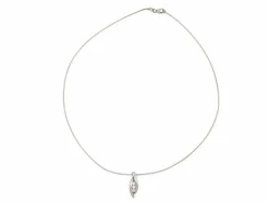 collier avec pendentif 3 diamants 0.27ct en or blanc 18k 8.5gr