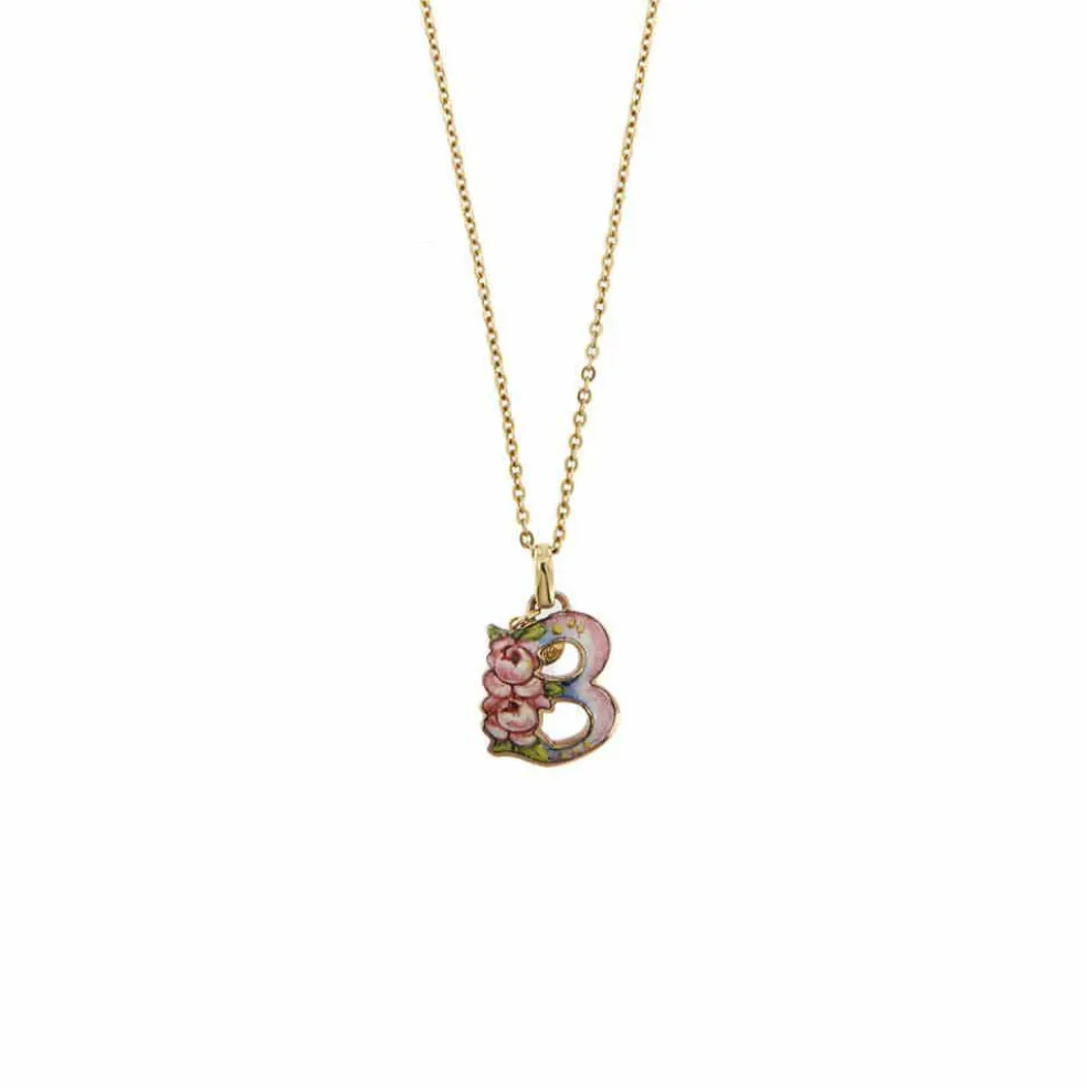 Collier avec pendentif B émaillé