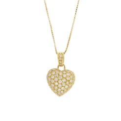 Collier avec pendentif coeur et diamants