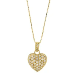 Collier avec pendentif coeur et diamants