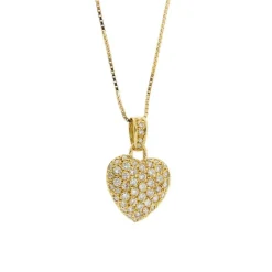 Collier avec pendentif coeur et diamants
