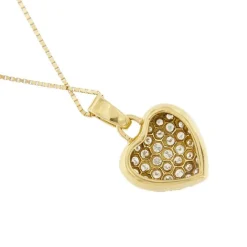 Collier avec pendentif coeur et diamants