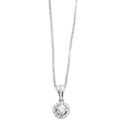 Collier avec pendentif en or gris et diamants