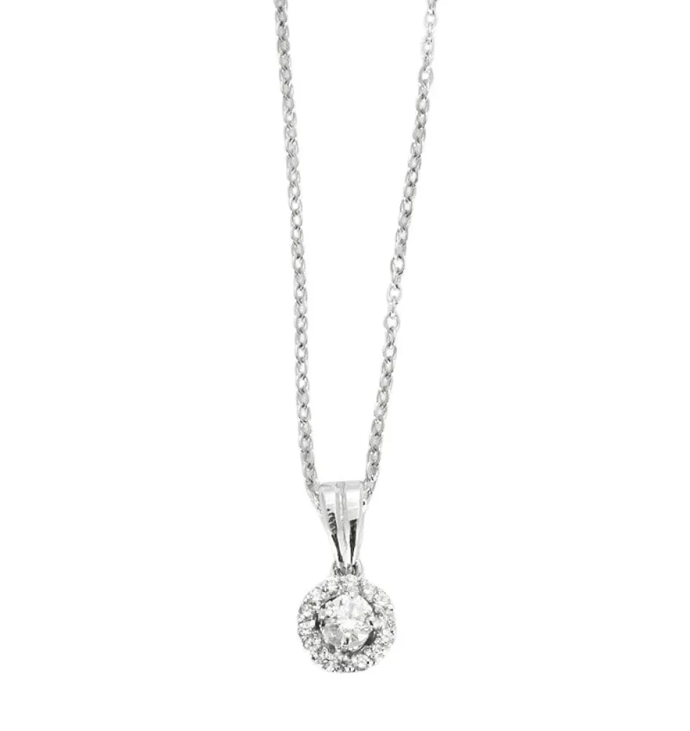 Collier avec pendentif en or gris et diamants