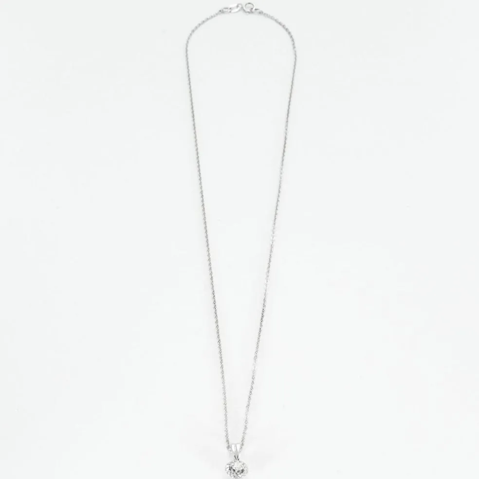 Collier avec pendentif en or gris et diamants