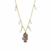 Collier avec pendentif émaillé et pierres précieuses