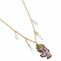 Collier avec pendentif émaillé et pierres précieuses