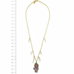 Collier avec pendentif émaillé et pierres précieuses