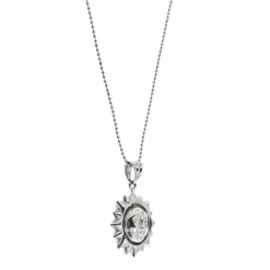 Collier avec pendentif soleil et lune