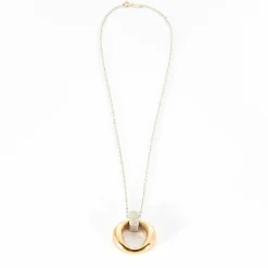 Collier bicolore or rose et blanc, diamants