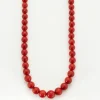Collier boules de corail rouge