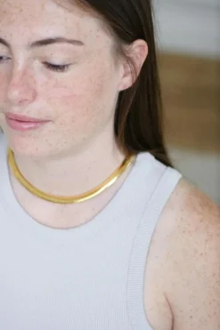 Collier cable en Or Jaune, maille oméga
