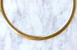Collier cable en Or Jaune, maille oméga