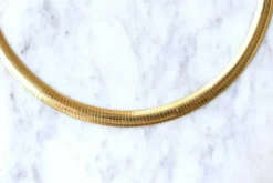 Collier cable en Or Jaune, maille oméga