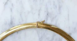 Collier cable en Or Jaune, maille oméga