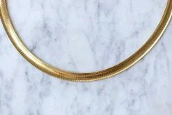 Collier cable en Or Jaune, maille oméga