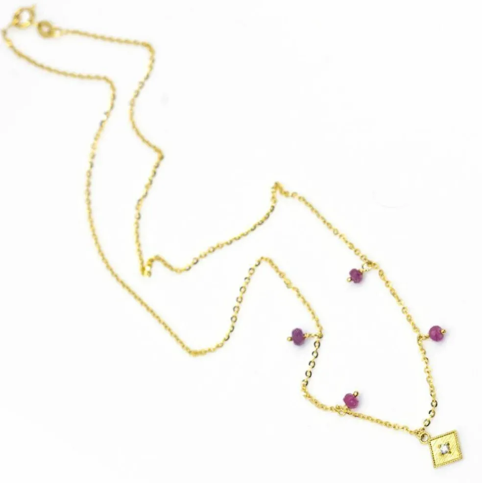 Collier CAMPANILLA en Or et Rubis