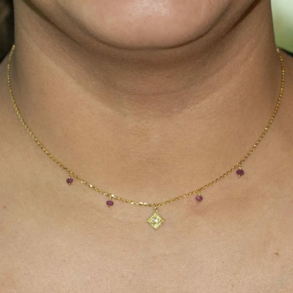 Collier CAMPANILLA en Or et Rubis