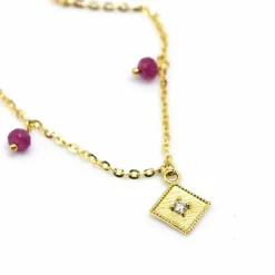Collier CAMPANILLA en Or et Rubis