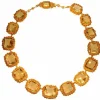 Collier cannetille or, pierres citrines