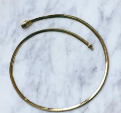 Collier Câble 2 Ors réversible maille oméga