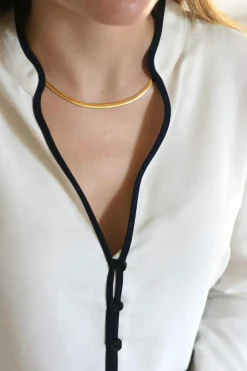 Collier Câble 2 Ors réversible maille oméga