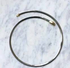 Collier Câble 2 Ors réversible maille oméga