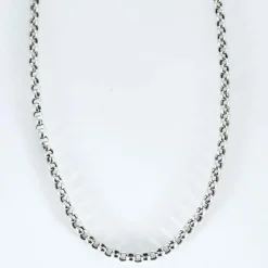 Collier chaine Jaseron or blanc