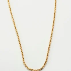 Collier chaine maille jaseron Pleine or jaune