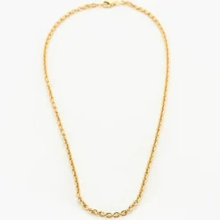 Collier chaine maille jaseron Pleine or jaune
