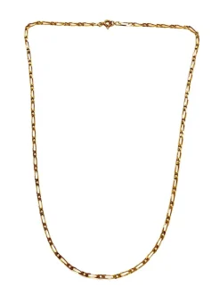 COLLIER CHAINE OR JAUNE MAILLE ALTERNEE
