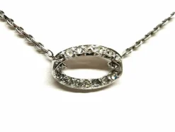 Collier Chaîne + pendentif Or blanc Diamant