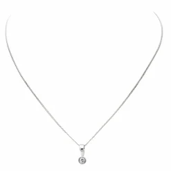 Collier Chaîne + pendentif Or blanc Diamant