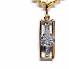 Collier Chaîne + pendentif Or jaune, Or blanc Diamant
