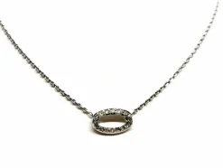 Collier Chaîne + pendentif Or blanc Diamant