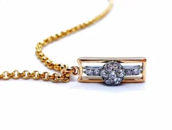 Collier Chaîne + pendentif Or jaune, Or blanc Diamant