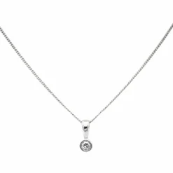 Collier Chaîne + pendentif Or blanc Diamant