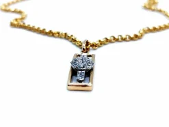 Collier Chaîne + pendentif Or jaune, Or blanc Diamant