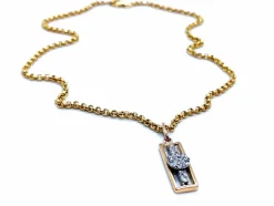 Collier Chaîne + pendentif Or jaune, Or blanc Diamant